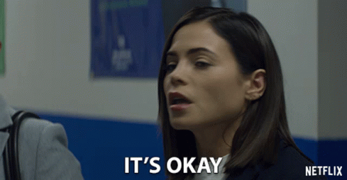 Woman Saying It's Okay With Netflix Logo