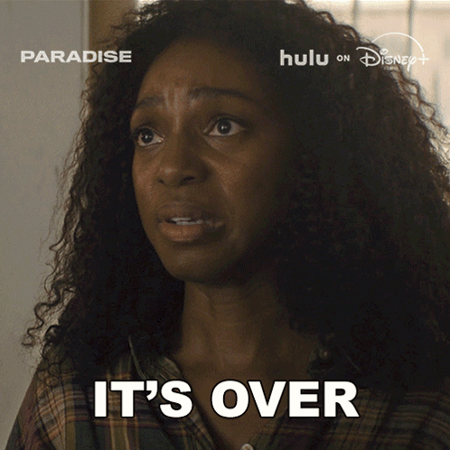 Woman Saying It's Over In Front Of Paradise Poster GIF