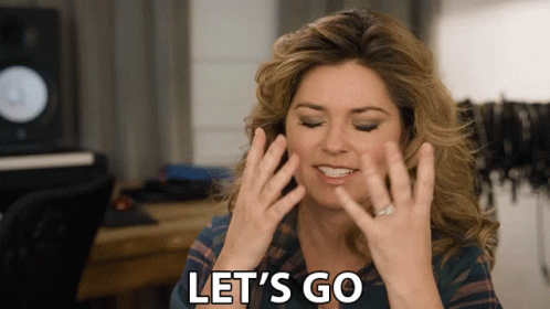 Woman Saying Let's Go Hands To Face GIF