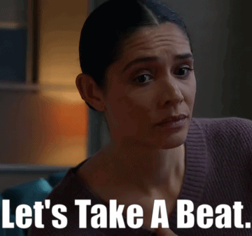 Woman Saying Let's Take a Beat