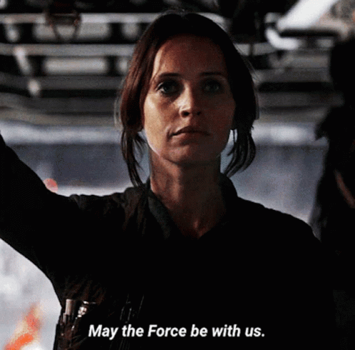 Woman Saying May the Force Be With Us