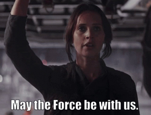 Woman Saying May The Force Be With Us