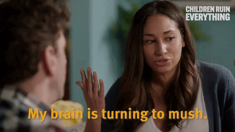 Woman Saying My Brain Is Turning to Mush