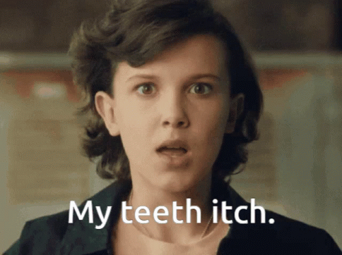 Woman Saying My Teeth Itch GIF