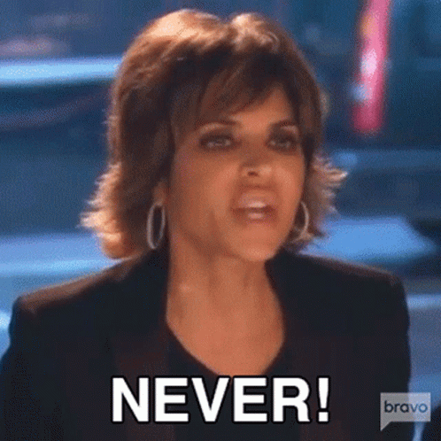 Woman Saying Never In Bravo Ad GIF