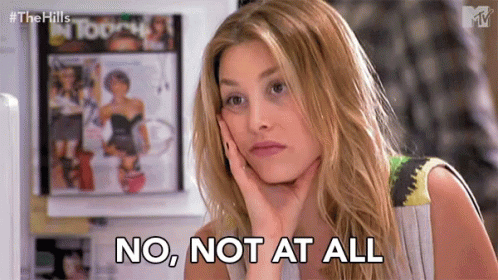 Woman Saying No Not At All Hand On Chin GIF