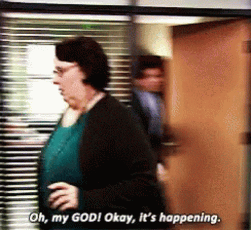 Woman Saying Oh My God Okay It's Happening While Walking GIF