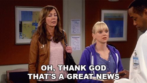 Woman Saying Oh Thank God That's A Great News Next To Another Woman GIF