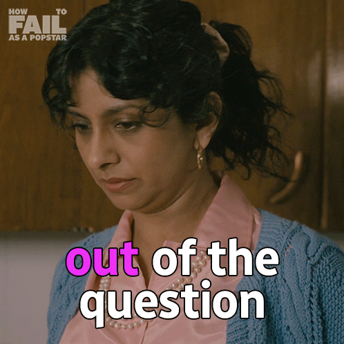 Woman Saying Out Of The Question In Pink GIF