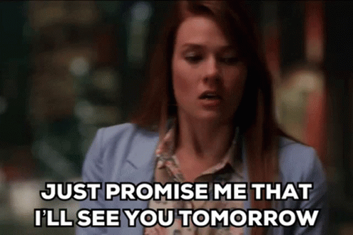 Woman Saying Promise I'll See You Tomorrow GIF