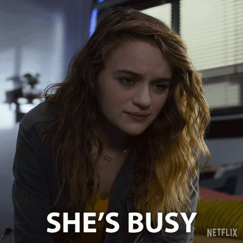 Woman Saying She's Busy