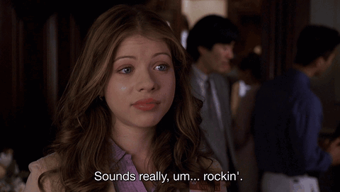 Woman Saying Sounds Really Um Rockin In Crowd GIF