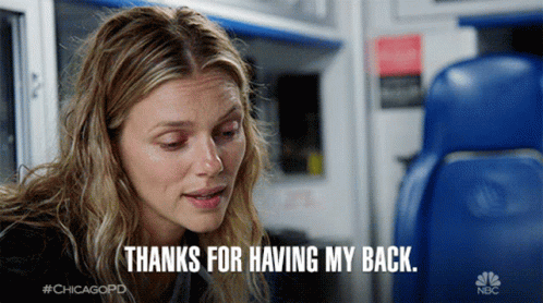 Woman Saying Thanks for Having My Back by Ambulance