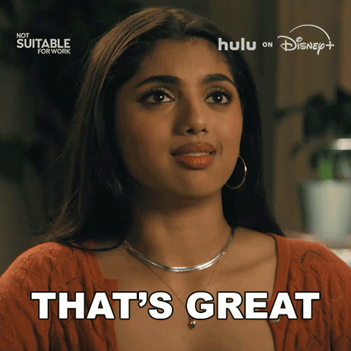 Woman Saying That's Great Hulu Logo