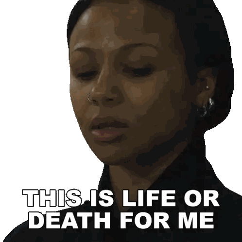 Woman Saying This Is Life or Death
