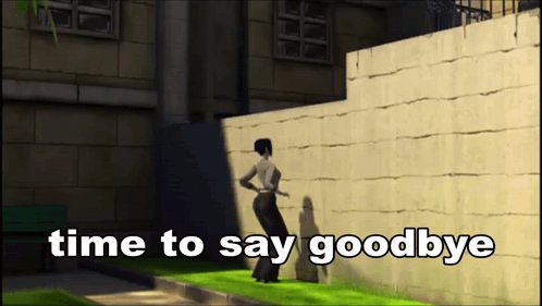 Woman Saying Time to Say Goodbye Next to Wall