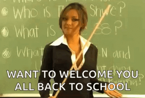 Woman Saying Want to Welcome You All Back to School