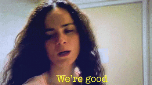 Woman Saying We're Good In Yellow GIF