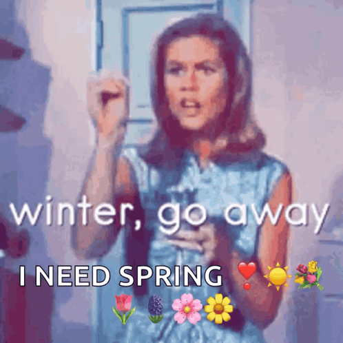 Woman Saying Winter Go Away GIF
