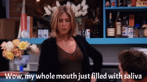 Woman Saying Wow With Saliva