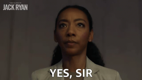 Woman Saying Yes Sir Beside Jack Ryan Poster