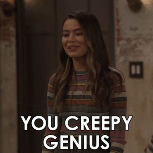 Woman Saying You Creepy Genius