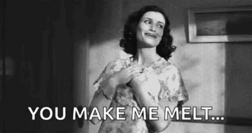 Woman Saying You Make Me Melt Hands On Chest GIF