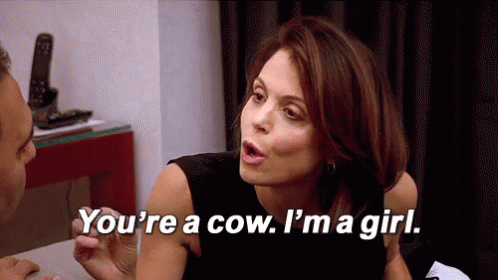 Woman Saying You're A Cow I'm A Girl GIF