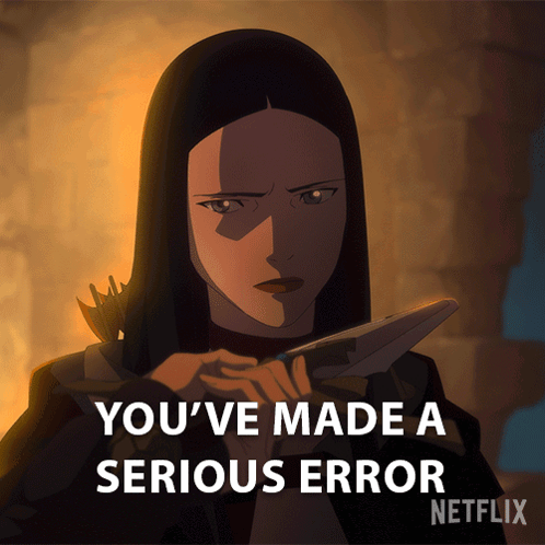 Woman Saying You've Made a Serious Error