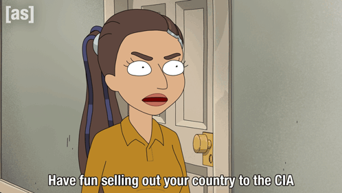 Woman Says Have Fun Selling Out Your Country To The CIA GIF