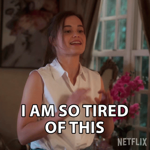 Woman Says I Am So Tired of This in Front of Netflix Logo