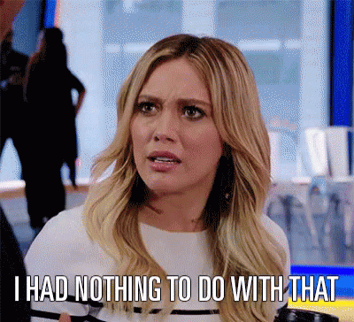 Woman Says I Had Nothing To Do With That Funny Face GIF