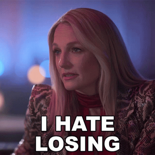 Woman Says I Hate Losing in Snake Print Jacket