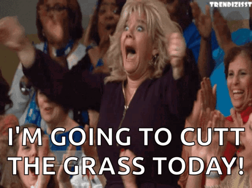 Woman Says I'm Going To Cut Grass Today GIF