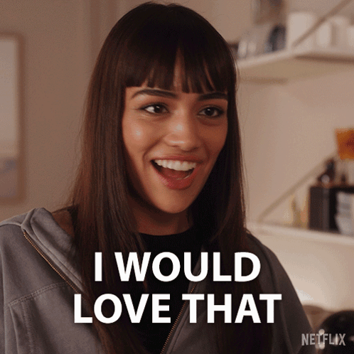 Woman Says I Would Love That in Front of Netflix Logo
