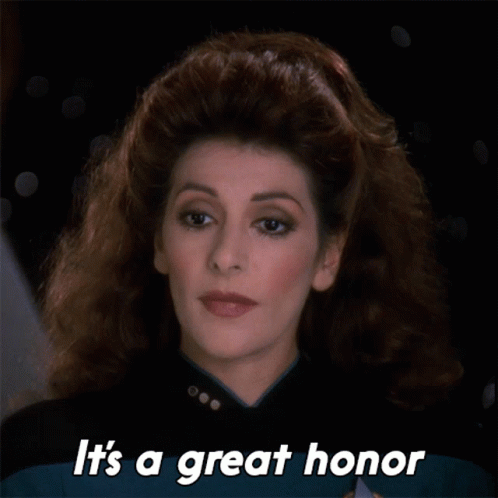 Woman Says It's A Great Honor GIF