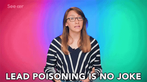 Woman Says Lead Poisoning Is No Joke Colorful Background GIF