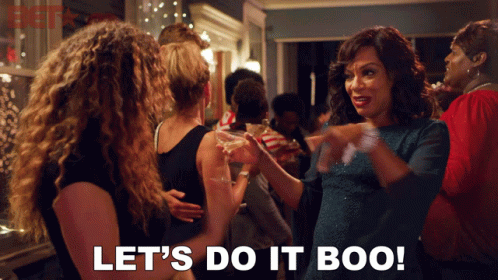 Woman Says Let's Do It Boo in Front of Crowd