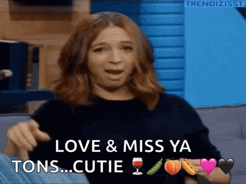 Woman Says Love & Miss Ya Tons Cutie GIF