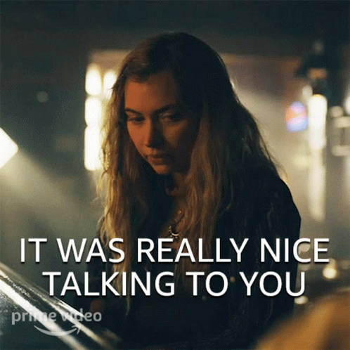 Woman Says Nice Talking to You Dark Room