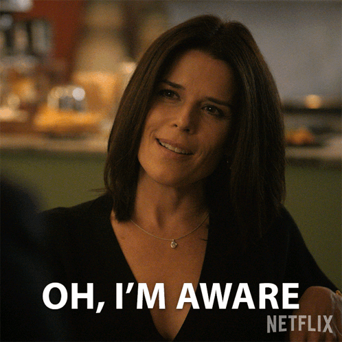 Woman Says Oh I'm Aware Netflix Advertisement GIF