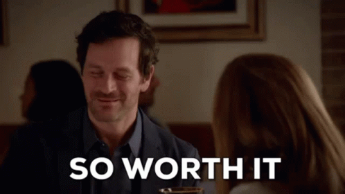 Woman Says So Worth It Man Smiling