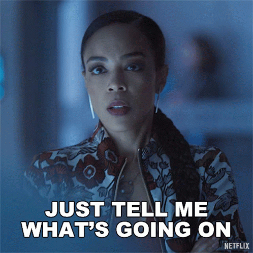 Woman Says Tell Me What's Going On Netflix Ad GIF