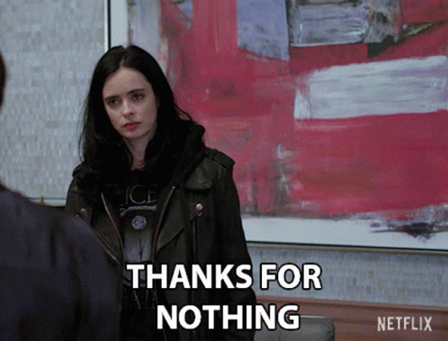 Woman Says Thanks for Nothing Red Wall