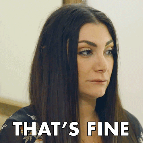 Woman Says That's Fine Looking Down GIF
