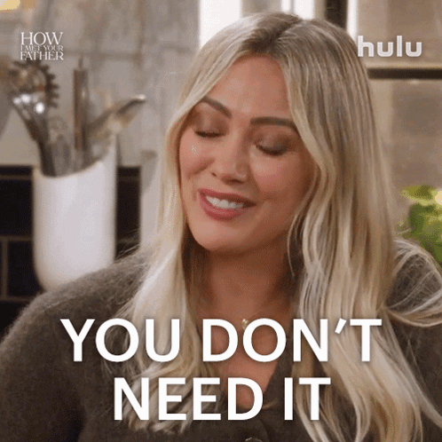 Woman Says You Don't Need It Hulu Ad GIF