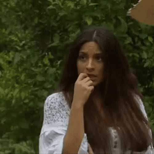 Woman Scared Nail Biting GIF