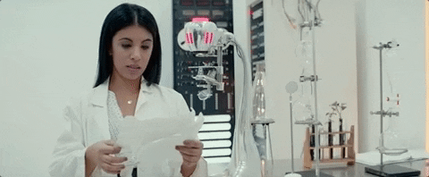 Woman Scientist Lab Reading GIF