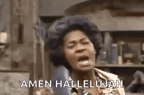 Woman Screaming Amen Hallelujah on Phone