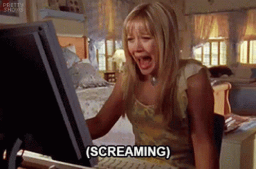 Woman Screaming At Computer GIF